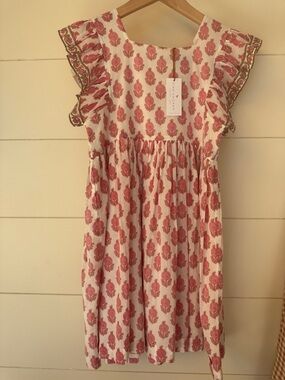 Pink Chicken Cream Dress with Pink Floral Print